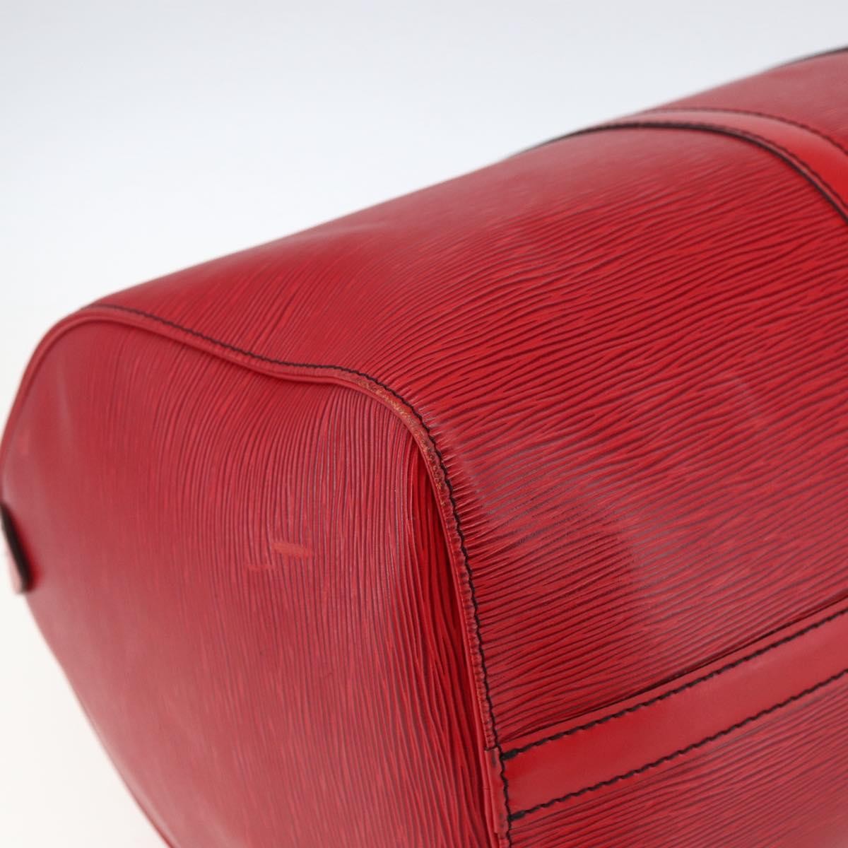 Louis Vuitton Keepall Bag Epi Leather, RED, LEATHER, Travel bag