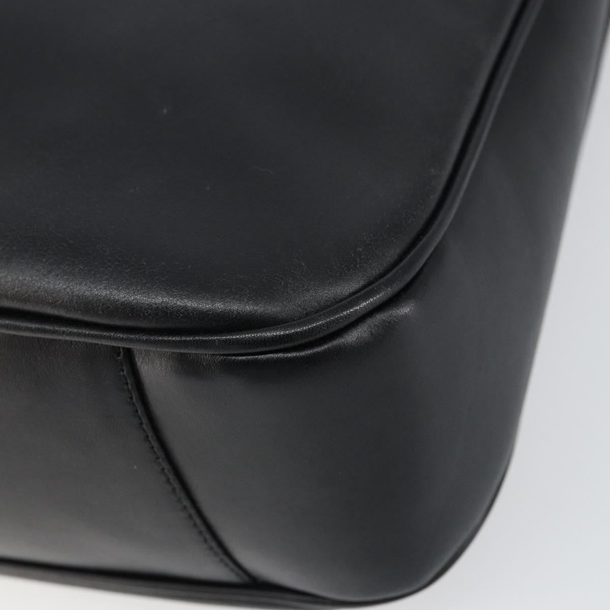 Gucci Vintage Bamboo Shoulder Bag Leather, BLACK, LEATHER, Shoulder bag