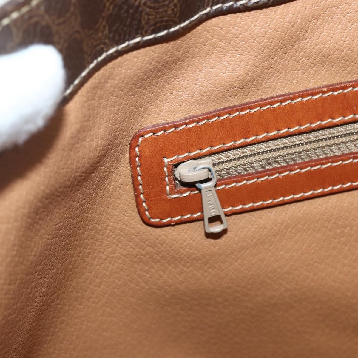 Celine Vintage Macadam Tote bag Canvas and Leather, BROWN, CANVAS, Tote bag