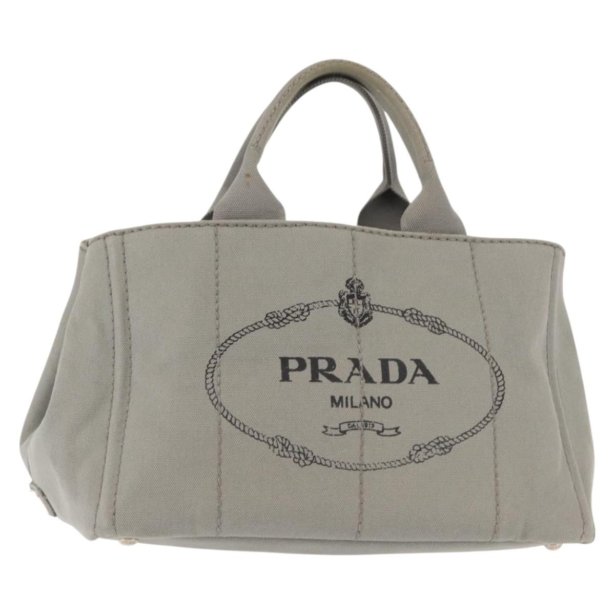 Prada Canapa Tote Canvas, GRAY, CANVAS, Tote bag