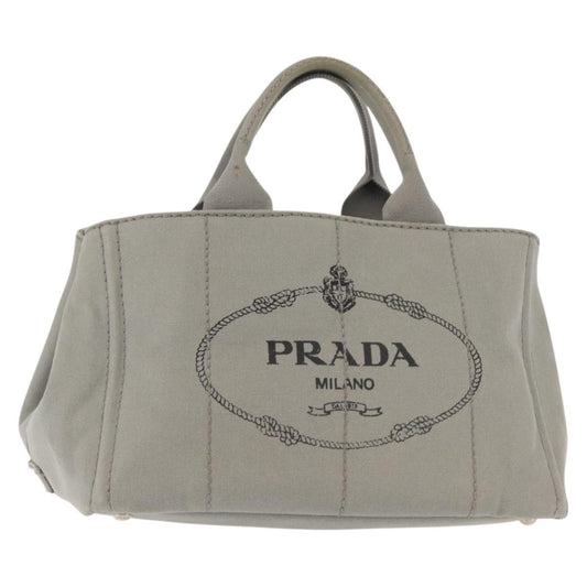Prada Canapa Tote Canvas, GRAY, CANVAS, Tote bag