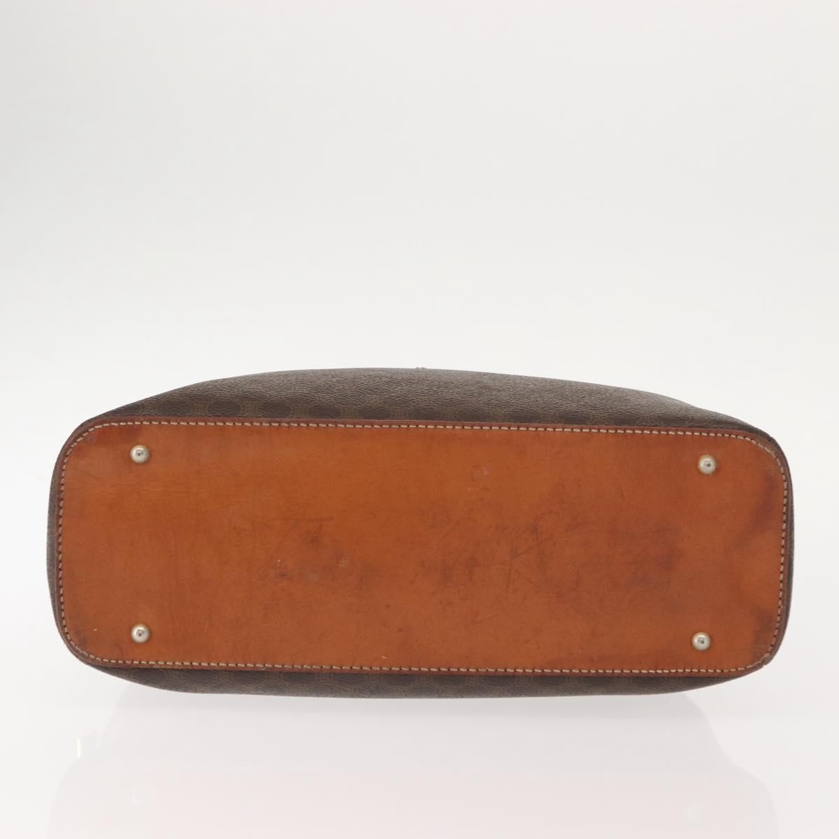 Celine Vintage Macadam Handbag Canvas and Leather, BROWN, CANVAS, Handbag