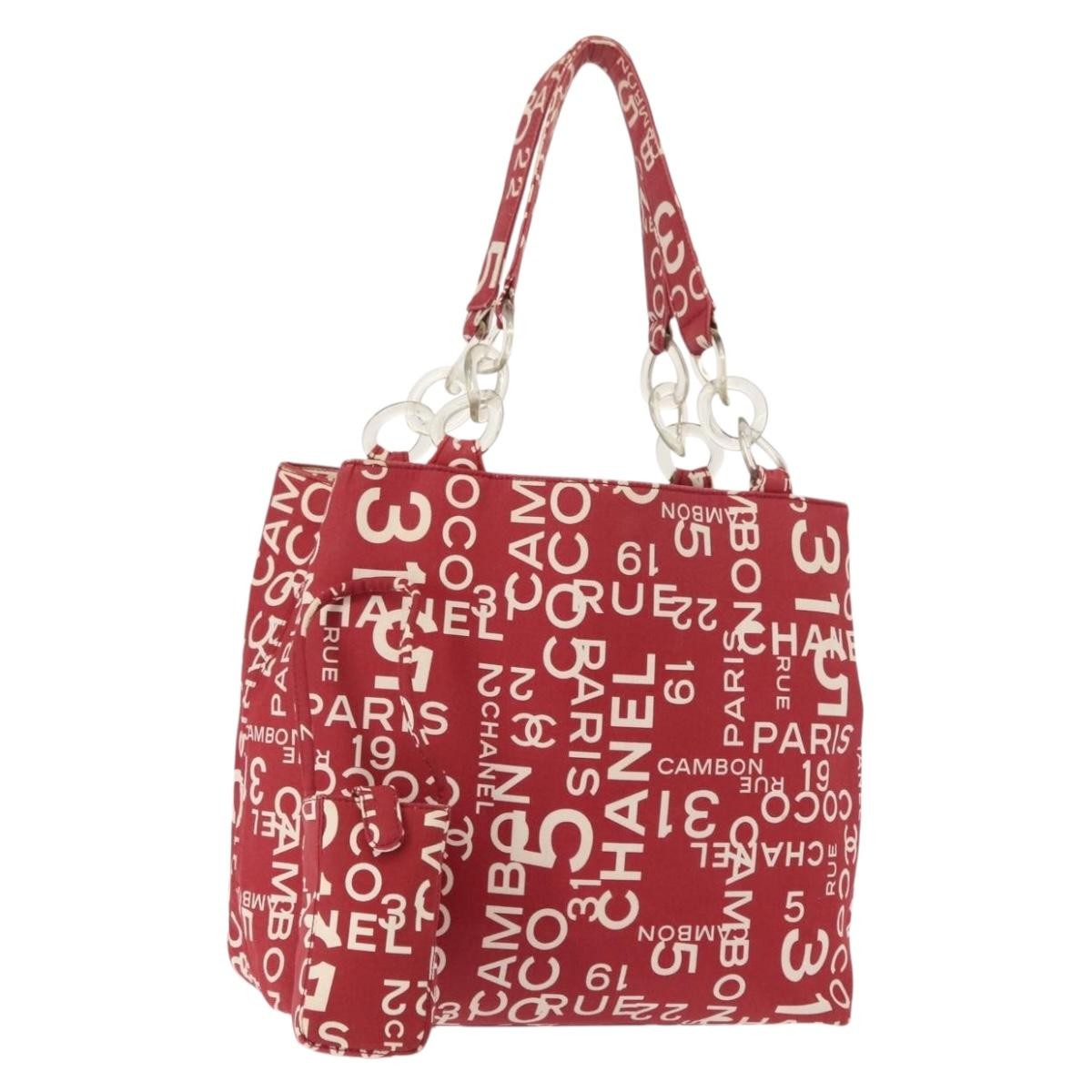Chanel 31 Rue Cambon Beach Zip Tote Printed Canvas, RED, CANVAS, Tote bag