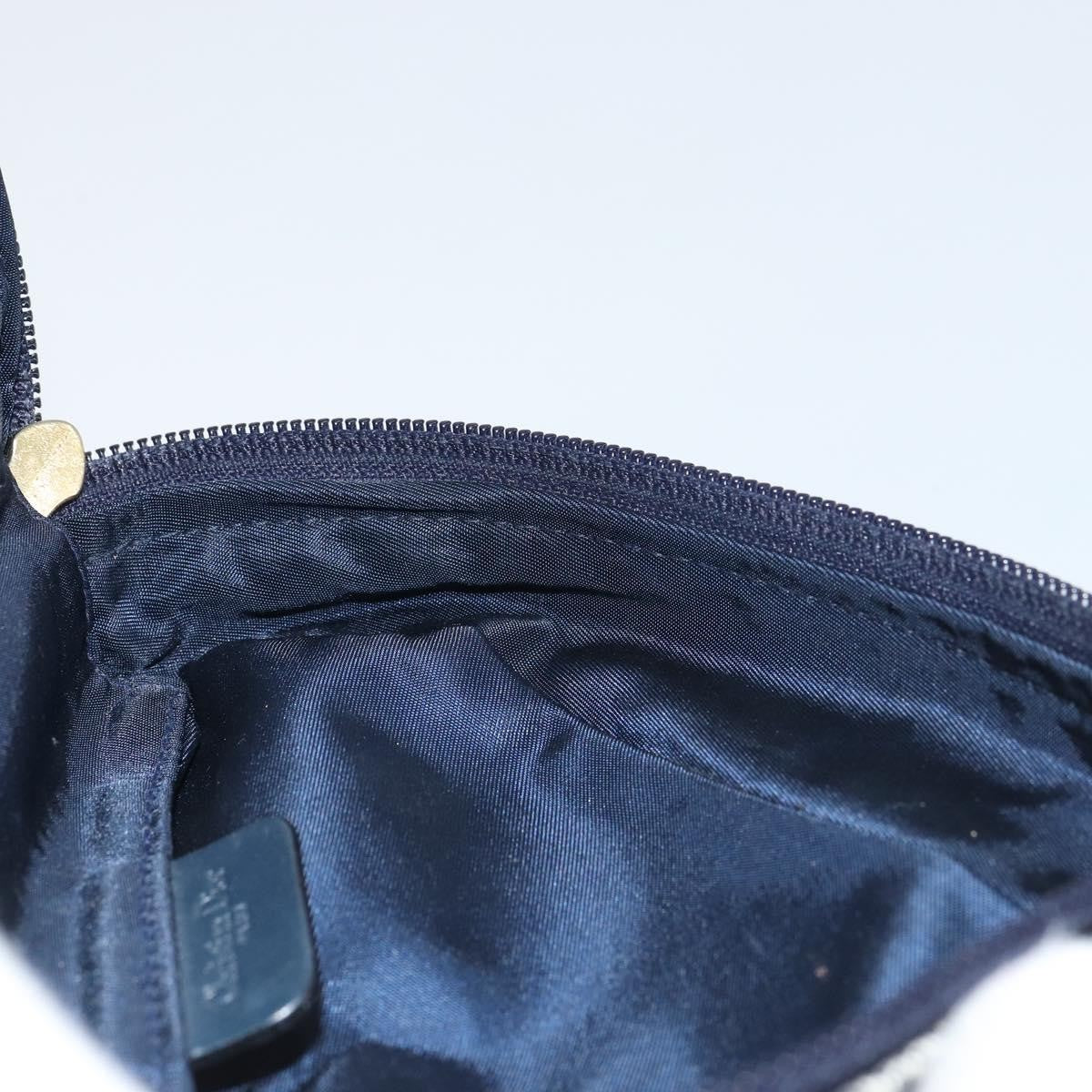 Christian Dior Vintage Saddle Coin Purse Diorissimo Canvas, NAVY, CANVAS, Clutche & pouche