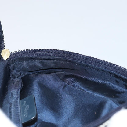Christian Dior Vintage Saddle Coin Purse Diorissimo Canvas, NAVY, CANVAS, Clutche & pouche