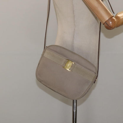 Salvatore Ferragamo Vara Bow camera Shoulder Bag Suede, Beige, Suede, Shoulder Bag
