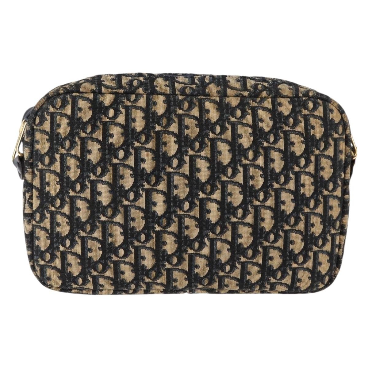 Christian Dior Vintage Trotter Crossbody Bag Diorissimo Coated Canvas, NAVY, CANVAS, Shoulder bag