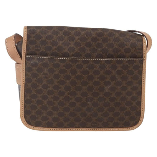 Celine Vintage Macadam Shoulder Bag Canvas and Leather, BROWN, CANVAS, Shoulder bag