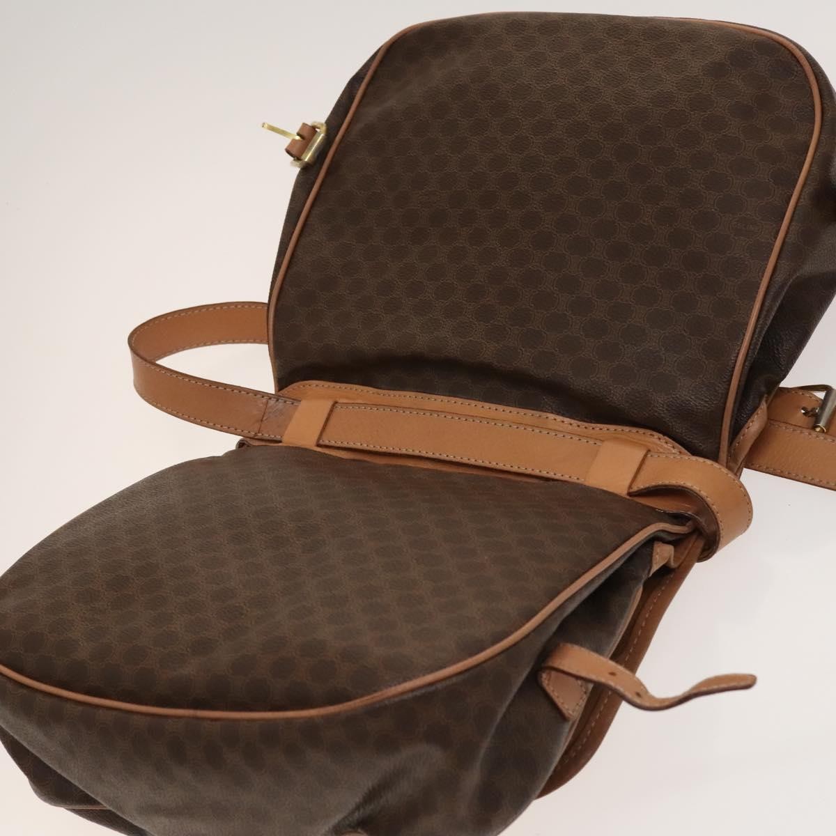 Celine Vintage Macadam Shoulder Bag Canvas, BROWN, CANVAS, Shoulder bag