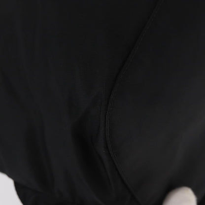 Prada Vela Double Front Pocket Backpack Tessuto with Saffiano Leather, BLACK, NYLON, Backpack