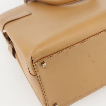 Salvatore Ferragamo Double Gancini Side Buckle Tote Leather, BEIGE, LEATHER, Handbag