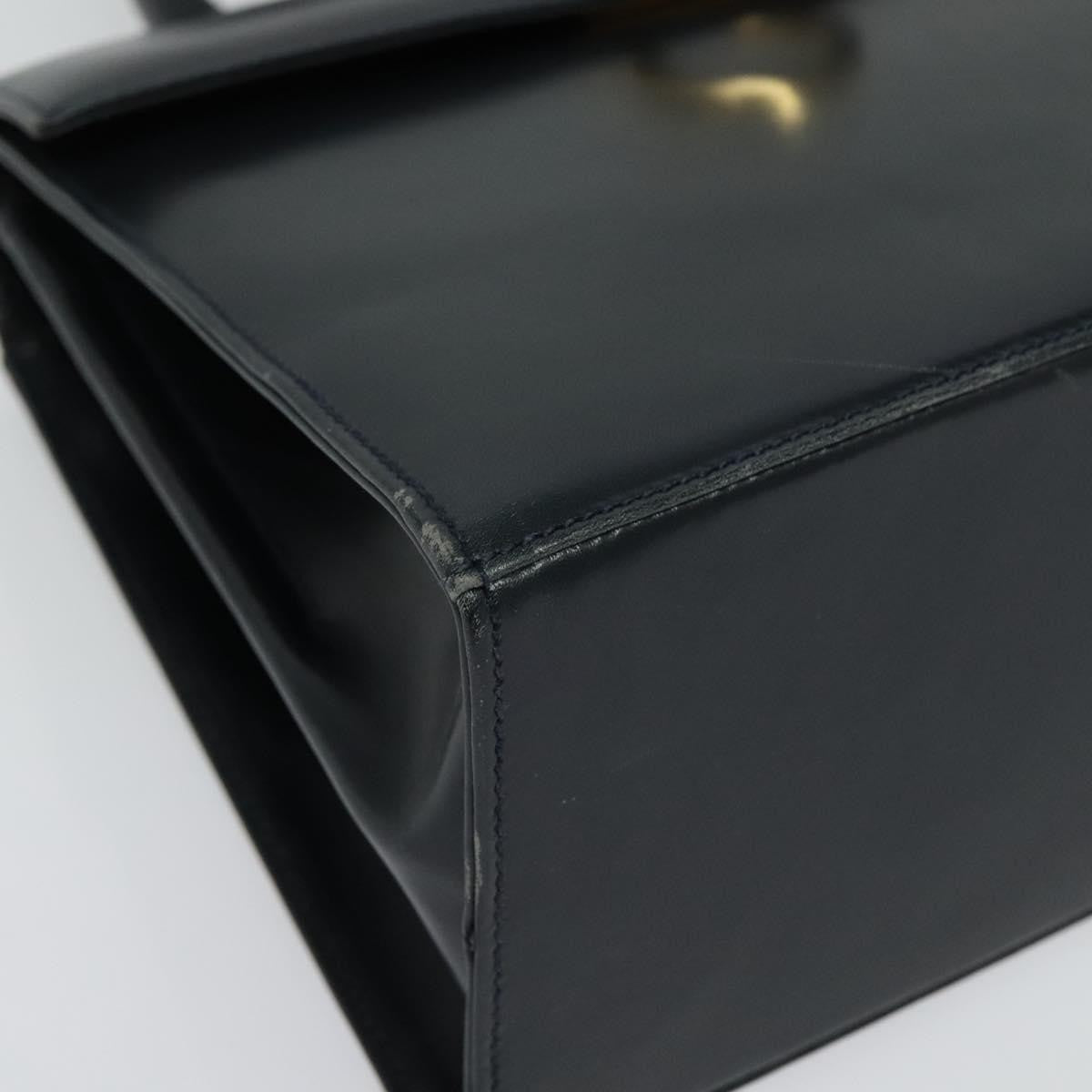 Salvatore Ferragamo Convertible Top Handle Bag Leather, NAVY, LEATHER, Handbag