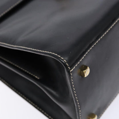 Salvatore Ferragamo Gancini Convertible Top Handle Bag Leather, BLACK, LEATHER, Handbag