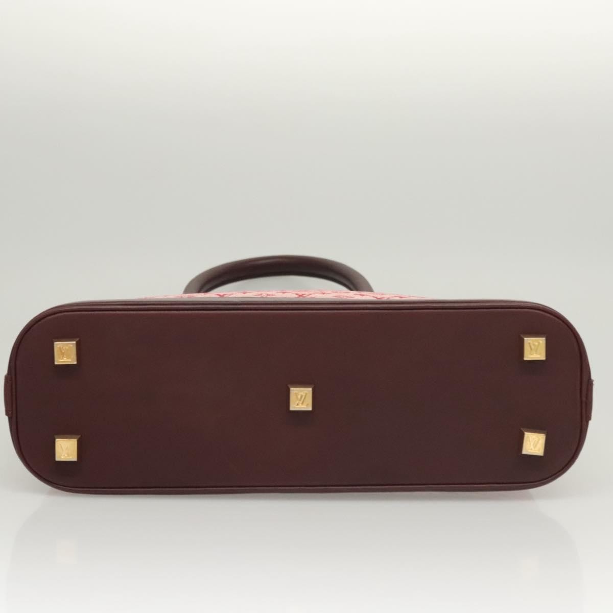 Louis Vuitton Alma Handbag Mini Lin, RED, CANVAS, Handbag