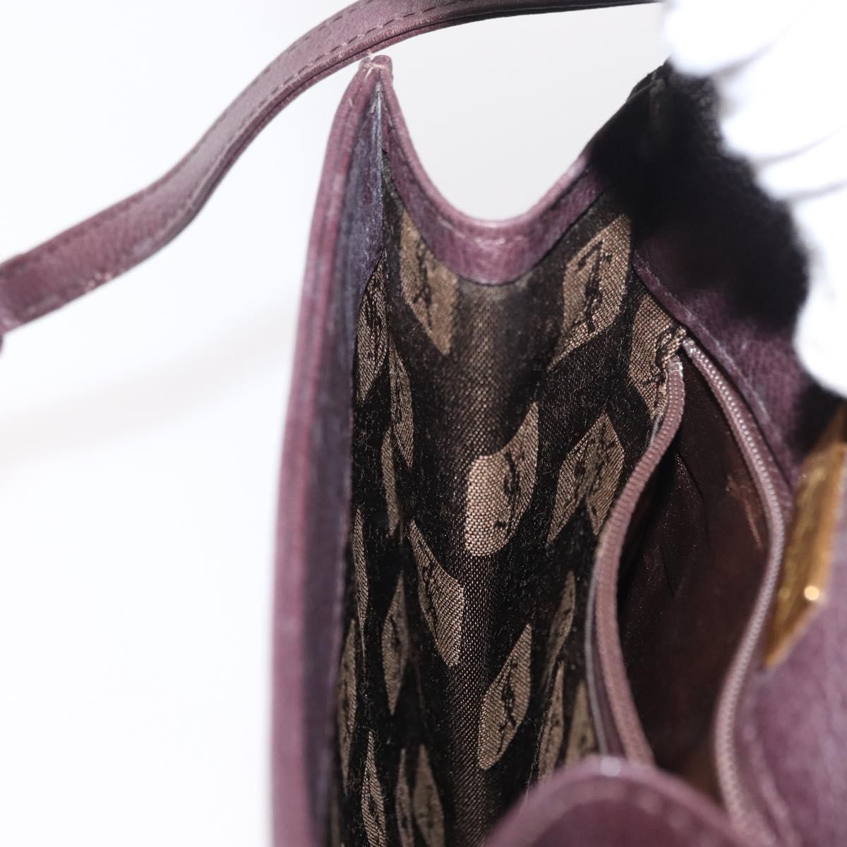 Saint Laurent Vintage Shoulder Bag Leather, PURPLE, LEATHER, Shoulder bag