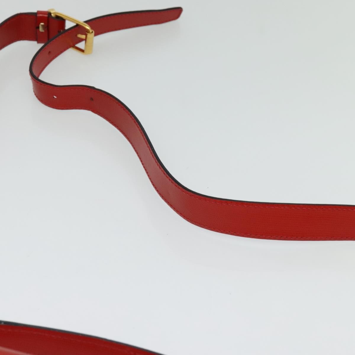 Celine Circle logo Leather, RED, LEATHER, Shoulder bag