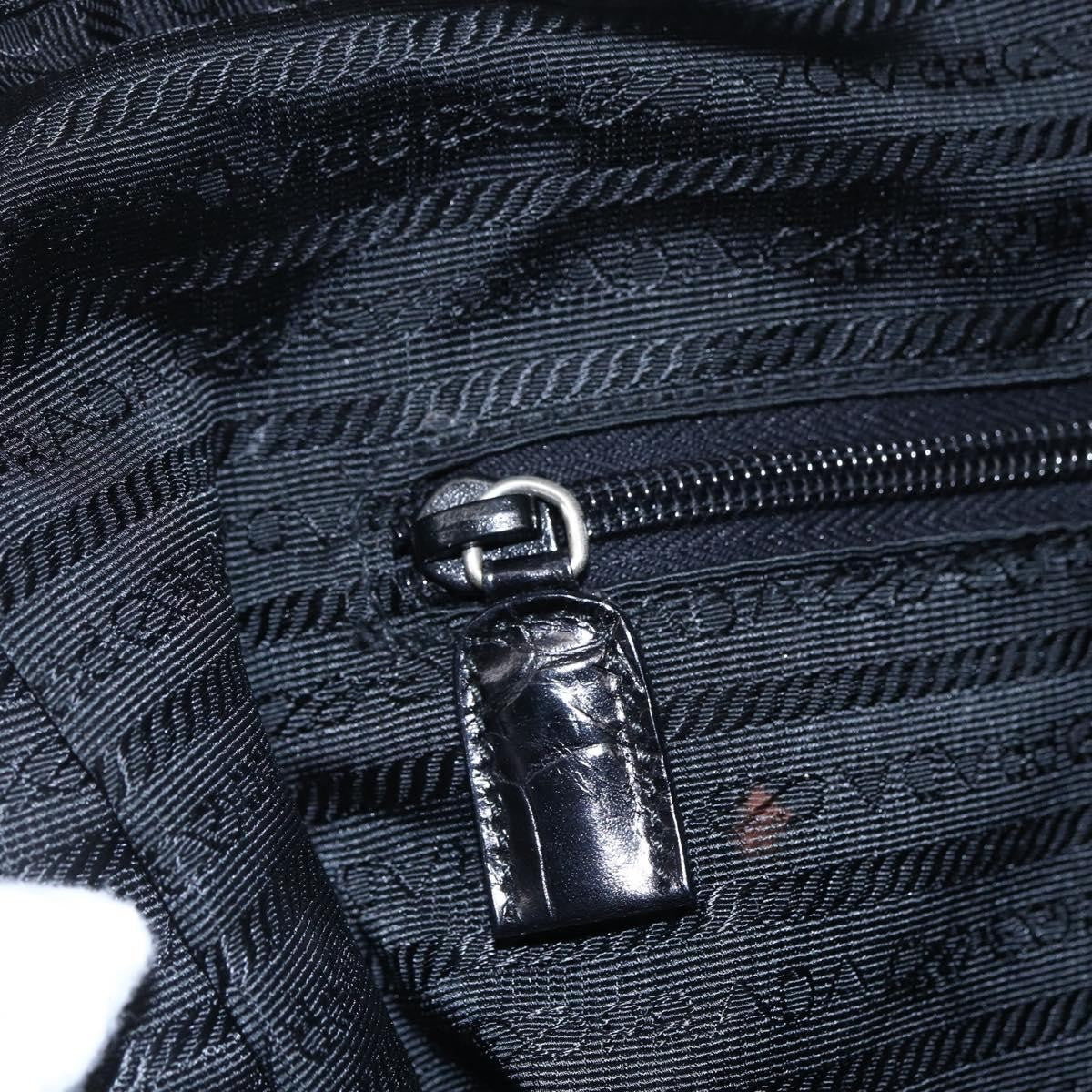 Prada Vintage Shoulder Bag Nylon and Leather, BLACK, NYLON, Shoulder bag