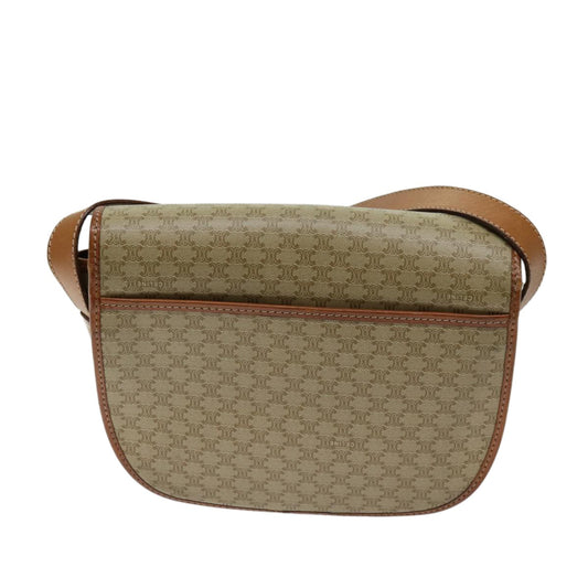 Celine Macadam Shoulder Bag Canvas, BEIGE, CANVAS, Shoulder bag