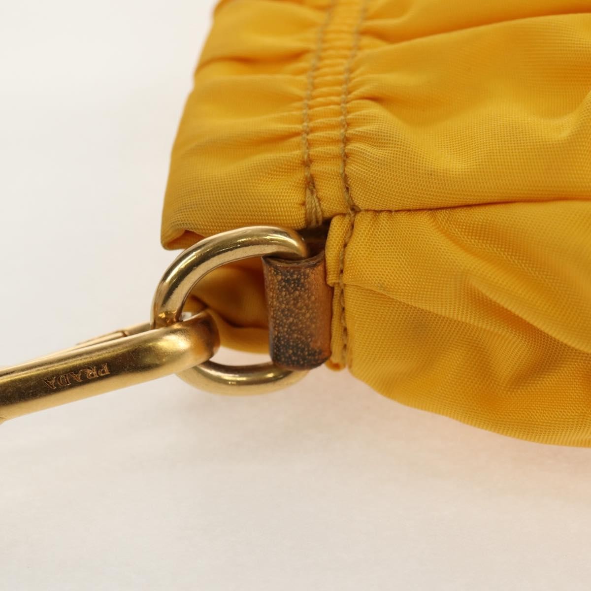 Prada Pochette Tessuto Gaufre, YELLOW, NYLON, Clutche & pouche