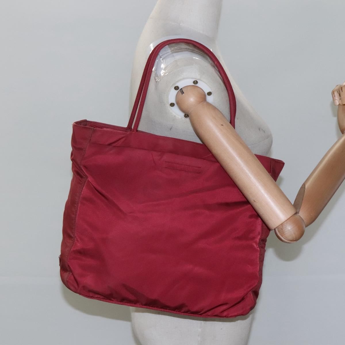 Prada Vintage Zip Tote Tessuto, RED, NYLON, Tote bag