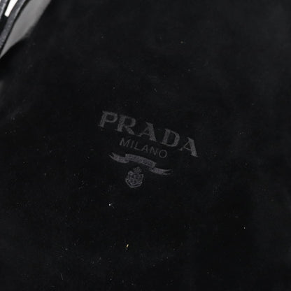 Prada Vela Double Front Pocket Backpack Leather, BLACK, LEATHER, Backpack