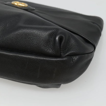 Christian Dior CD Zip Pouch Leather, BLACK, LEATHER, Clutche & pouche