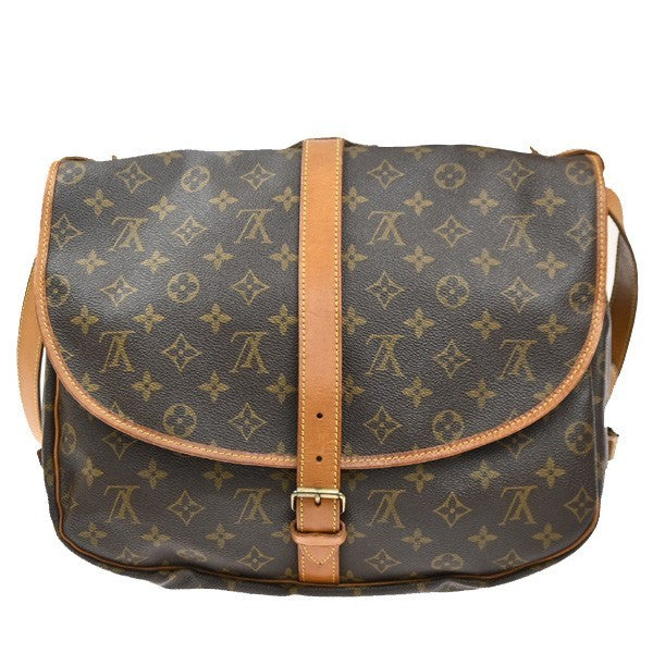 Louis Vuitton Saumur Handbag Monogram Canvas, Brown, Canvas, Shoulder Bag
