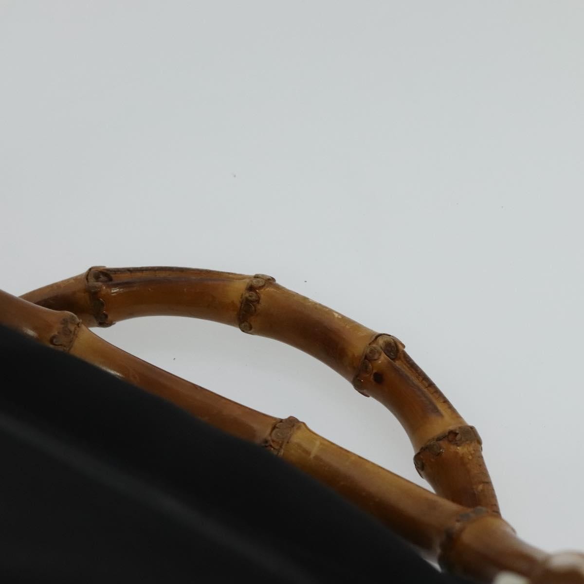 Gucci Vintage Bamboo Handle Tote Nylon, BLACK, NYLON, Tote bag