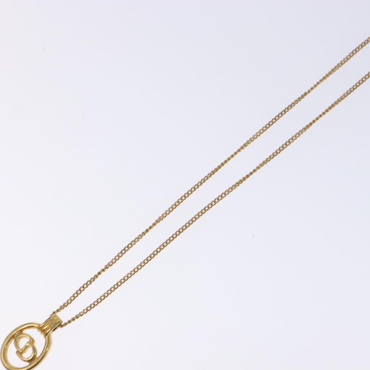 Christian Dior CD Round Pendant Necklace Metal, GOLD, METAL, Necklace
