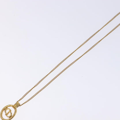 Christian Dior CD Round Pendant Necklace Metal, GOLD, METAL, Necklace