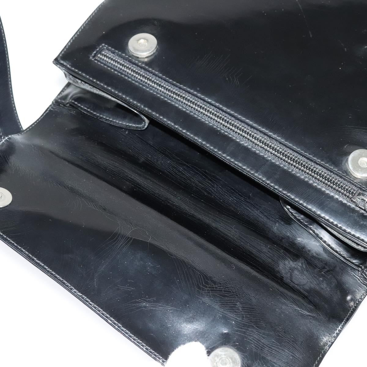 Salvatore Ferragamo Gancini Shoulder Bag Patent Leather, BLACK, PATENT_LEATHER, Shoulder bag