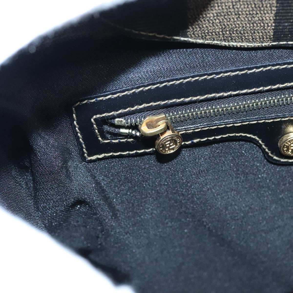 Fendi Vintage Logo Stamp Tote Pequin Coated Canvas, BROWN, CANVAS, Tote bag