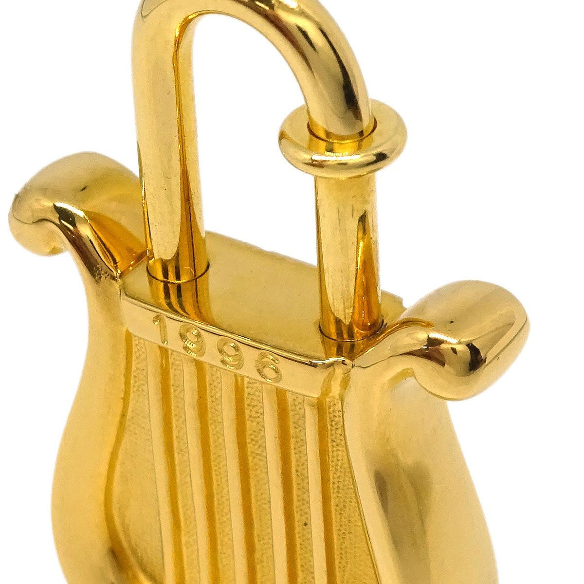Hermes Harp Cadena Padlock 1996 Limited Metal Design, GOLD, GOLD_PLATED, Charms and Keychains