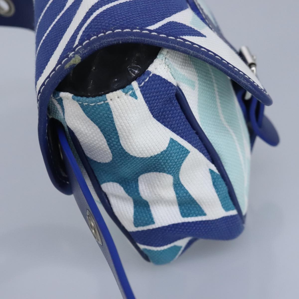 Bally Vintage Waist bag Leather and canvas, BLUE, CANVAS, Clutche & pouche