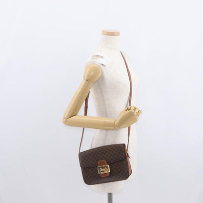 Celine Vintage Horse Carriage Macadam Shoulder Bag Canvas, BROWN, PVC, Shoulder bag