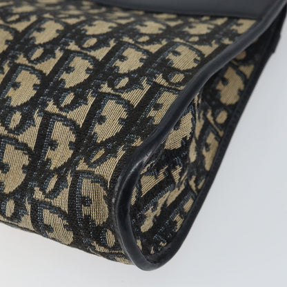 Christian Dior Vintage Trotter Shoulder Bag Canvas, NAVY, CANVAS, Shoulder bag