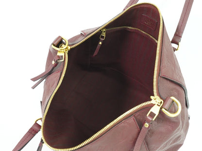 Louis Vuitton Lumineuse Handbag Monogram Empreinte Leather, BURGUNDY, LEATHER, Handbag