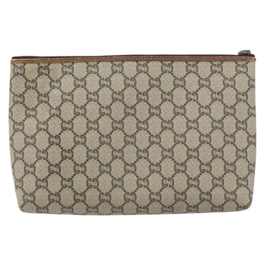 Gucci Zip Pouch GG Canvas, BEIGE, CANVAS, Clutche & pouche
