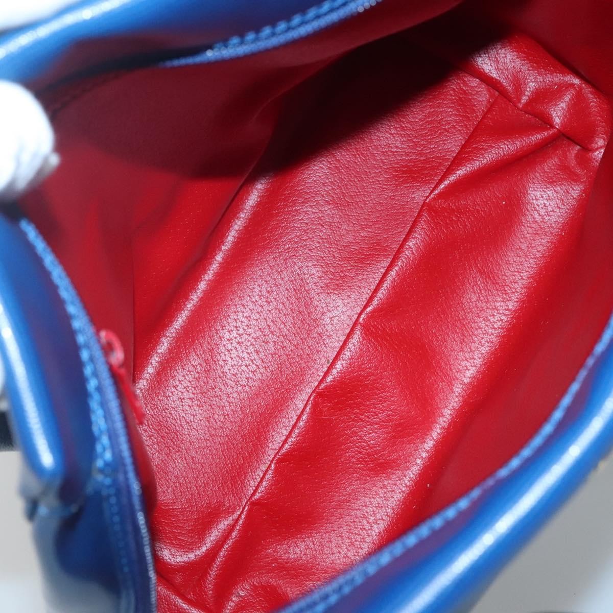 Celine Circle Logo Handbag Leather, BLUE, LEATHER, Handbag