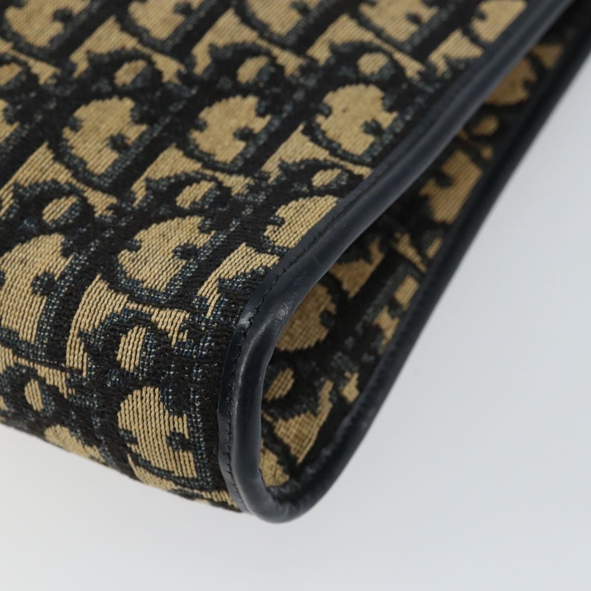 Christian Dior Vintage Trotter Shoulder Bag Canvas, NAVY, CANVAS, Shoulder bag