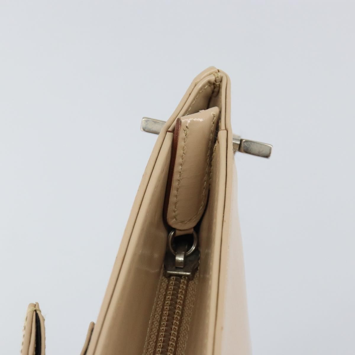 Salvatore Ferragamo Gancini Shoulder Bag Leather, BEIGE, LEATHER, Shoulder bag