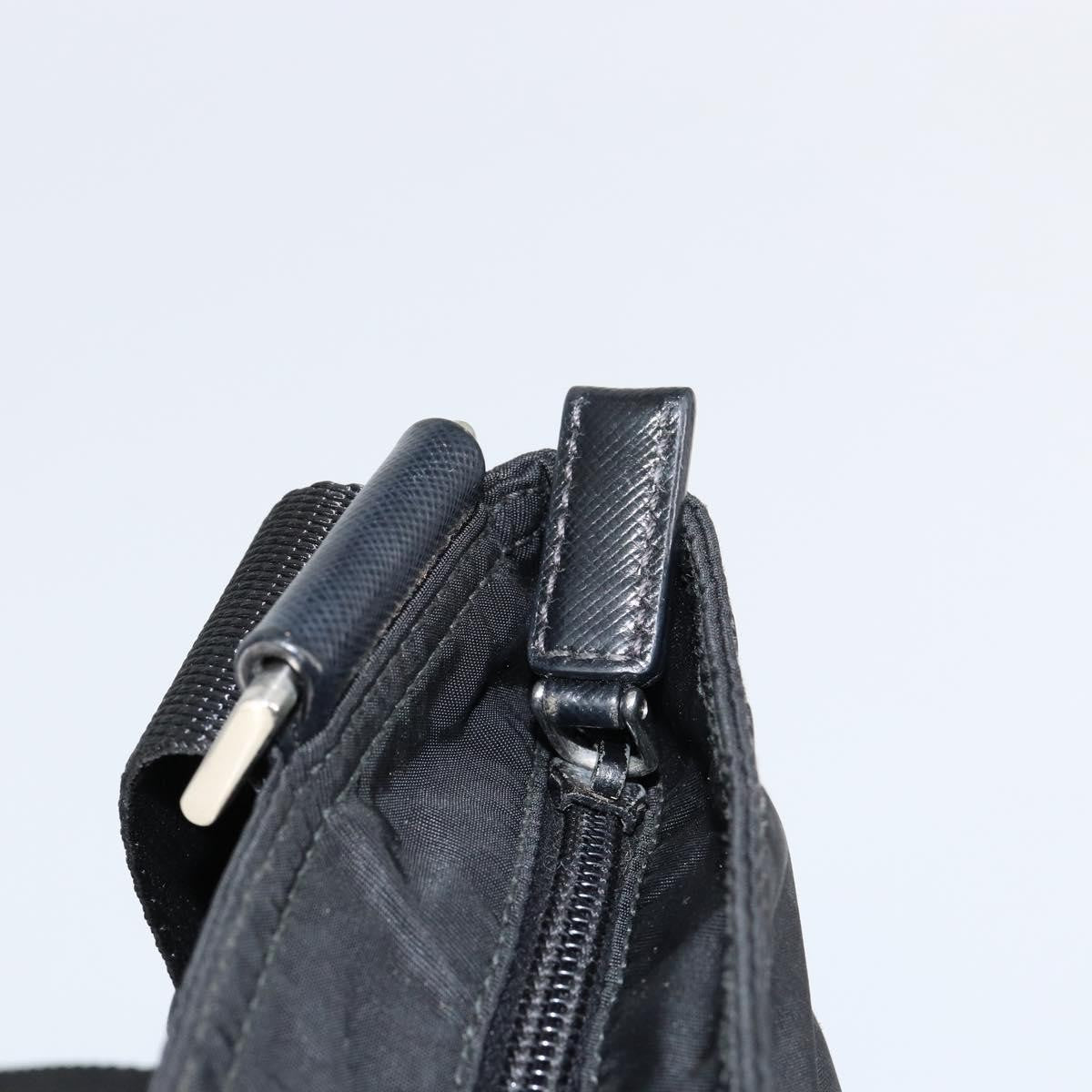 Prada Flat Messenger Bag Tessuto, BLACK, NYLON, Shoulder bag