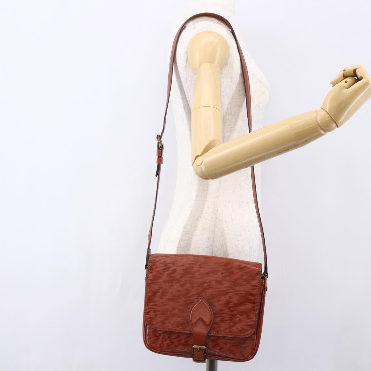 Louis Vuitton Cartouchiere Handbag Epi Leather, BROWN, LEATHER, Shoulder bag