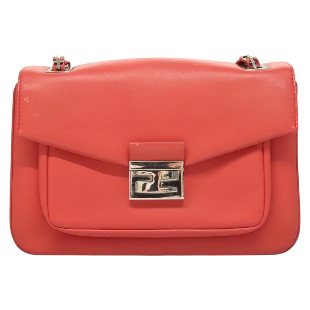 Fendi Be Baguette Flap Bag Leather, PINK, LEATHER, Shoulder bag