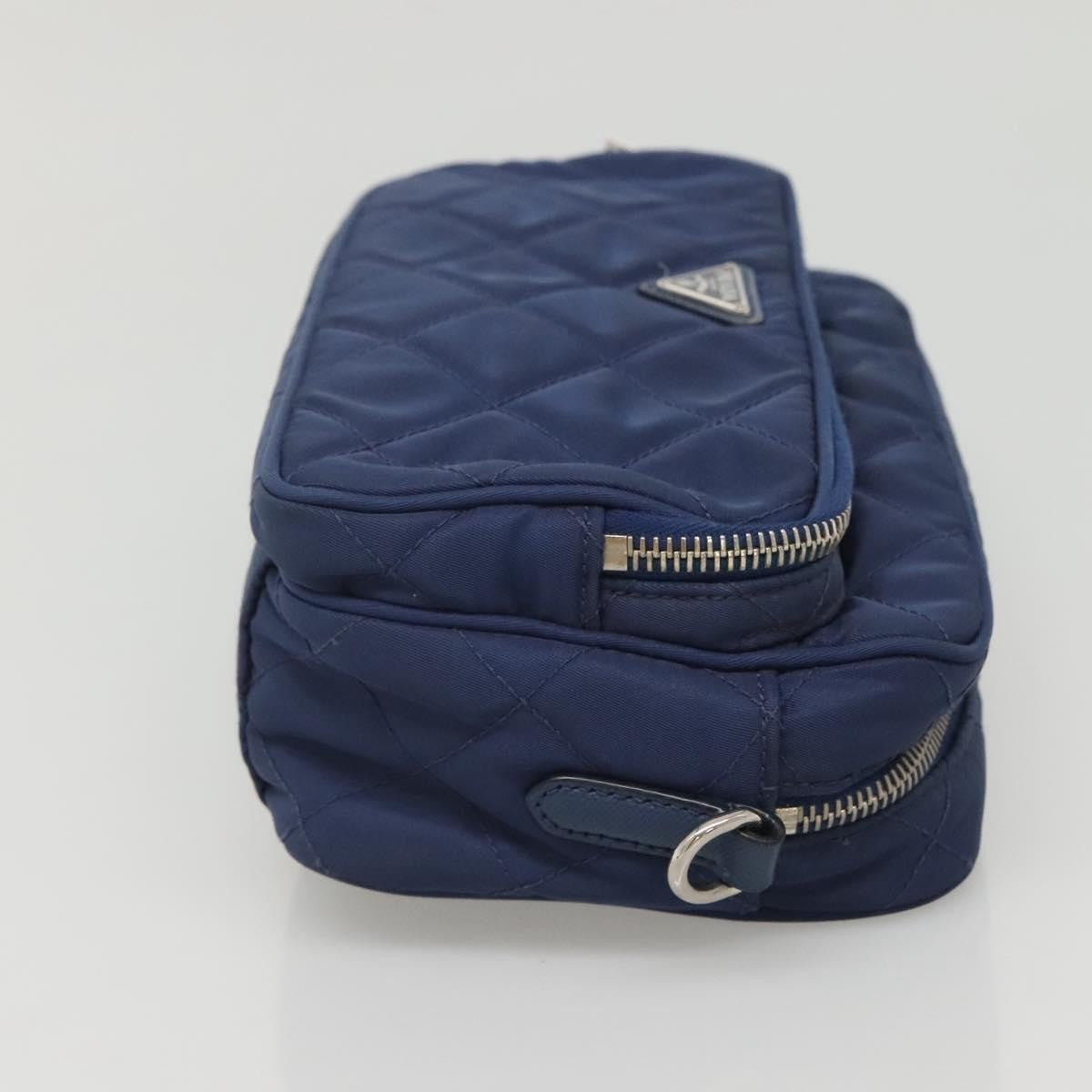 Prada Front Pocket Camera Bag Quilted Tessuto, BLUE, NYLON, Shoulder bag