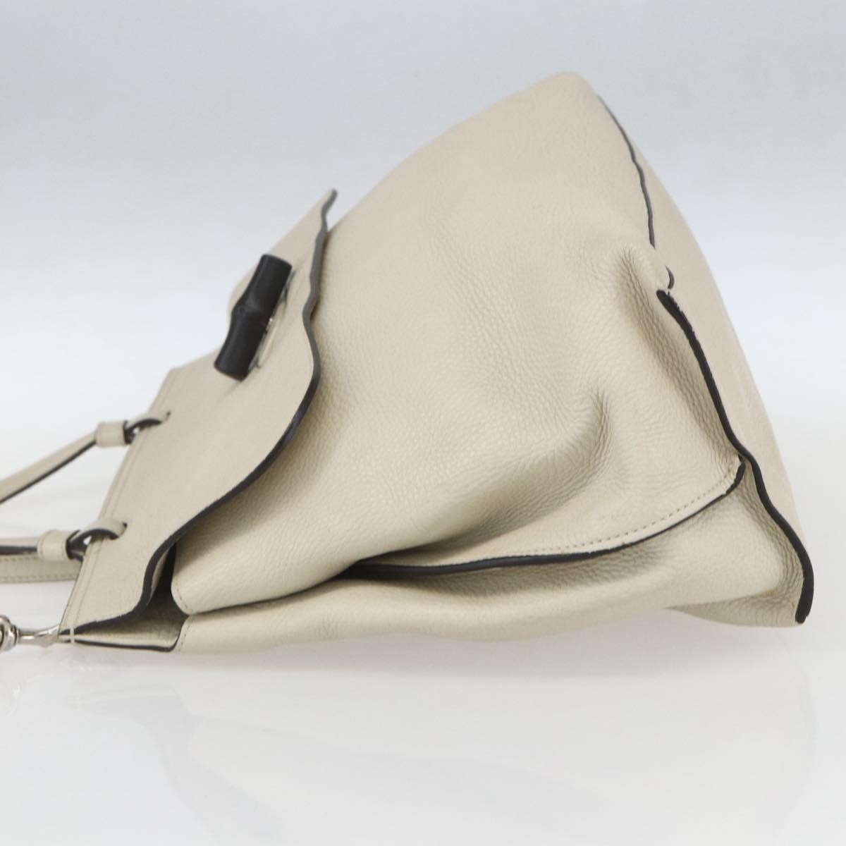 Gucci Bamboo Daily Top Handle Bag Leather, WHITE, LEATHER, Handbag