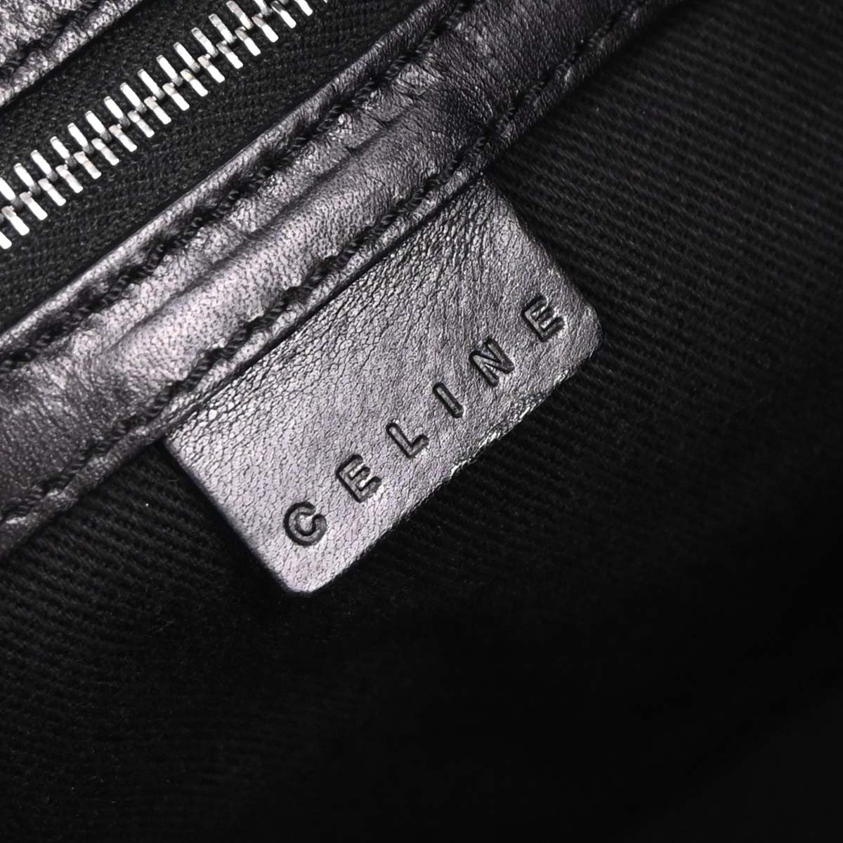 Celine C Macadam Handbag Canvas, BLACK, CANVAS, Handbag