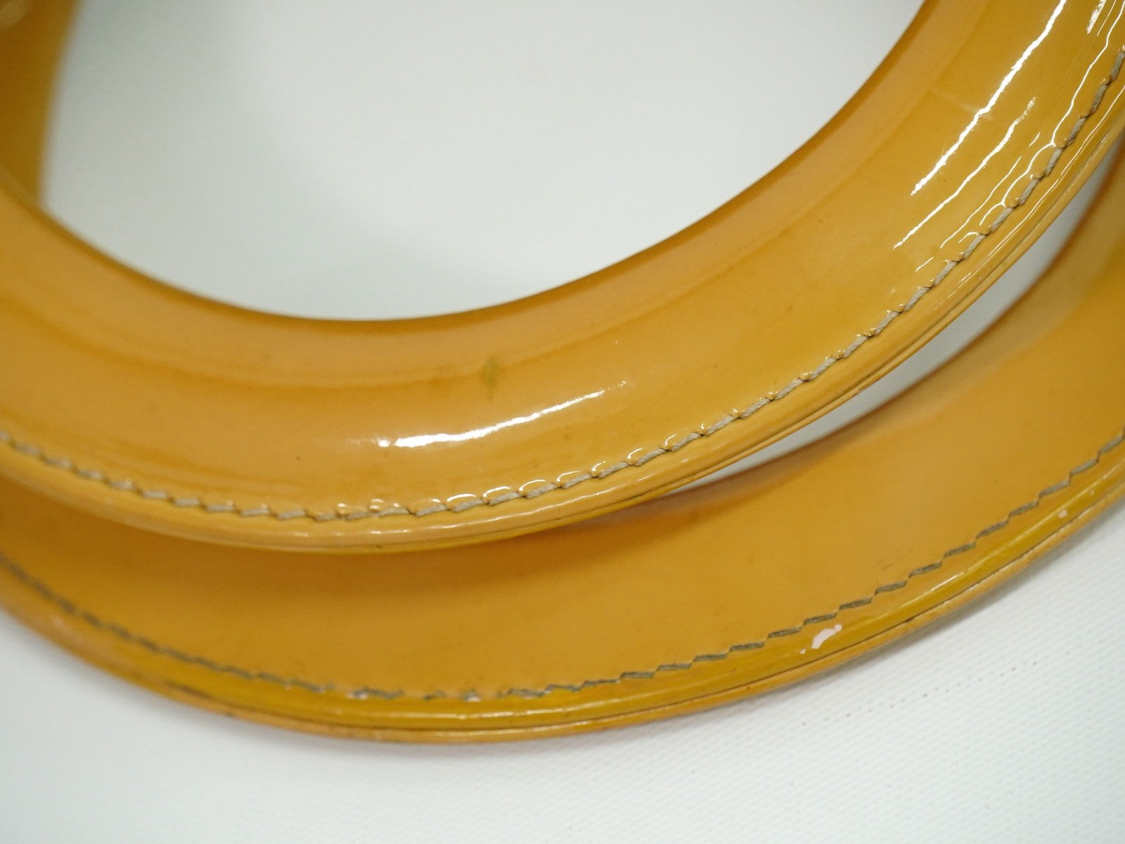 Christian Dior Vintage Lady Dior Bag Cannage Quilt Patent, BEIGE, PATENT_LEATHER, Handbag