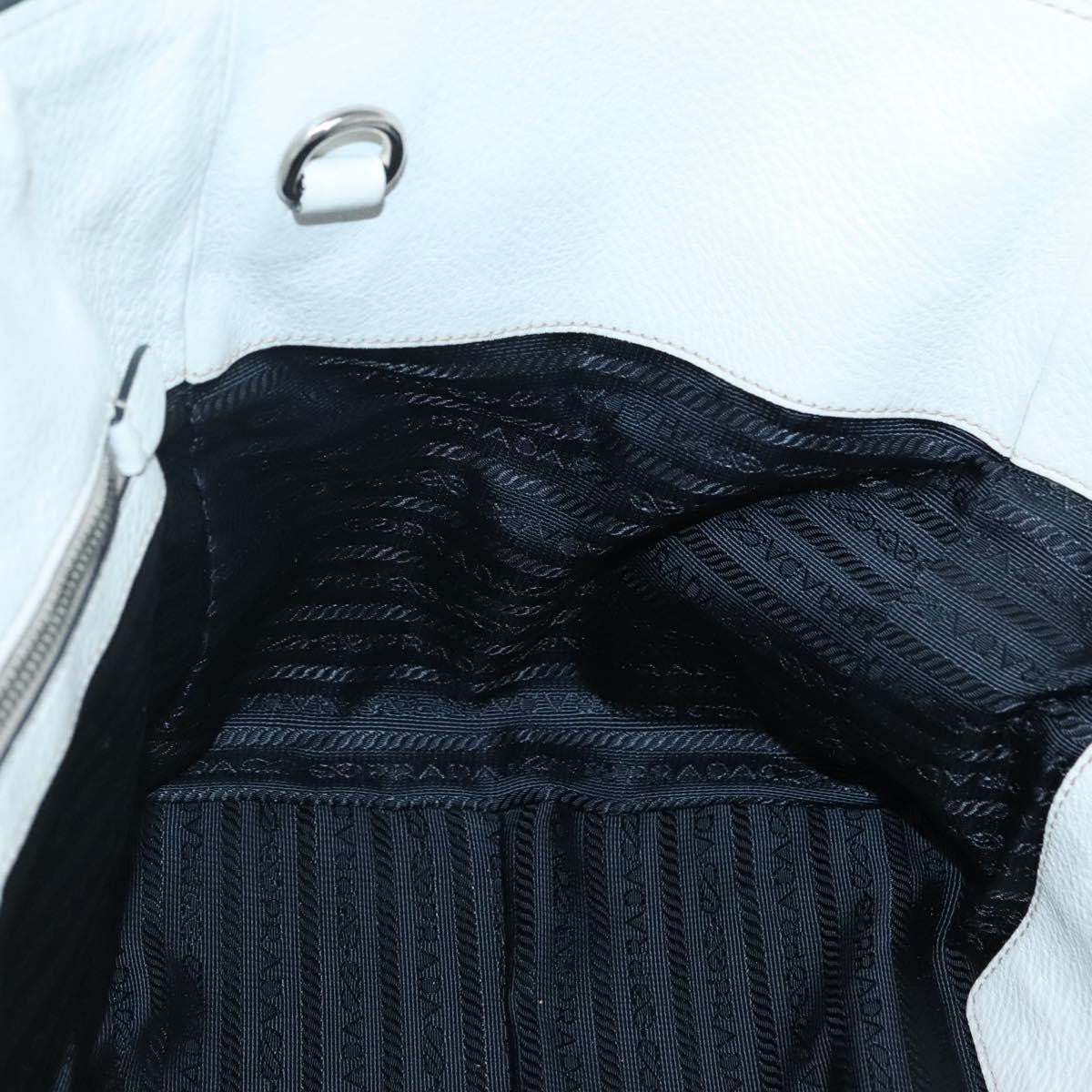 Prada Front Pocket Wing Convertible Tote Vitello Daino, WHITE, LEATHER, Tote bag