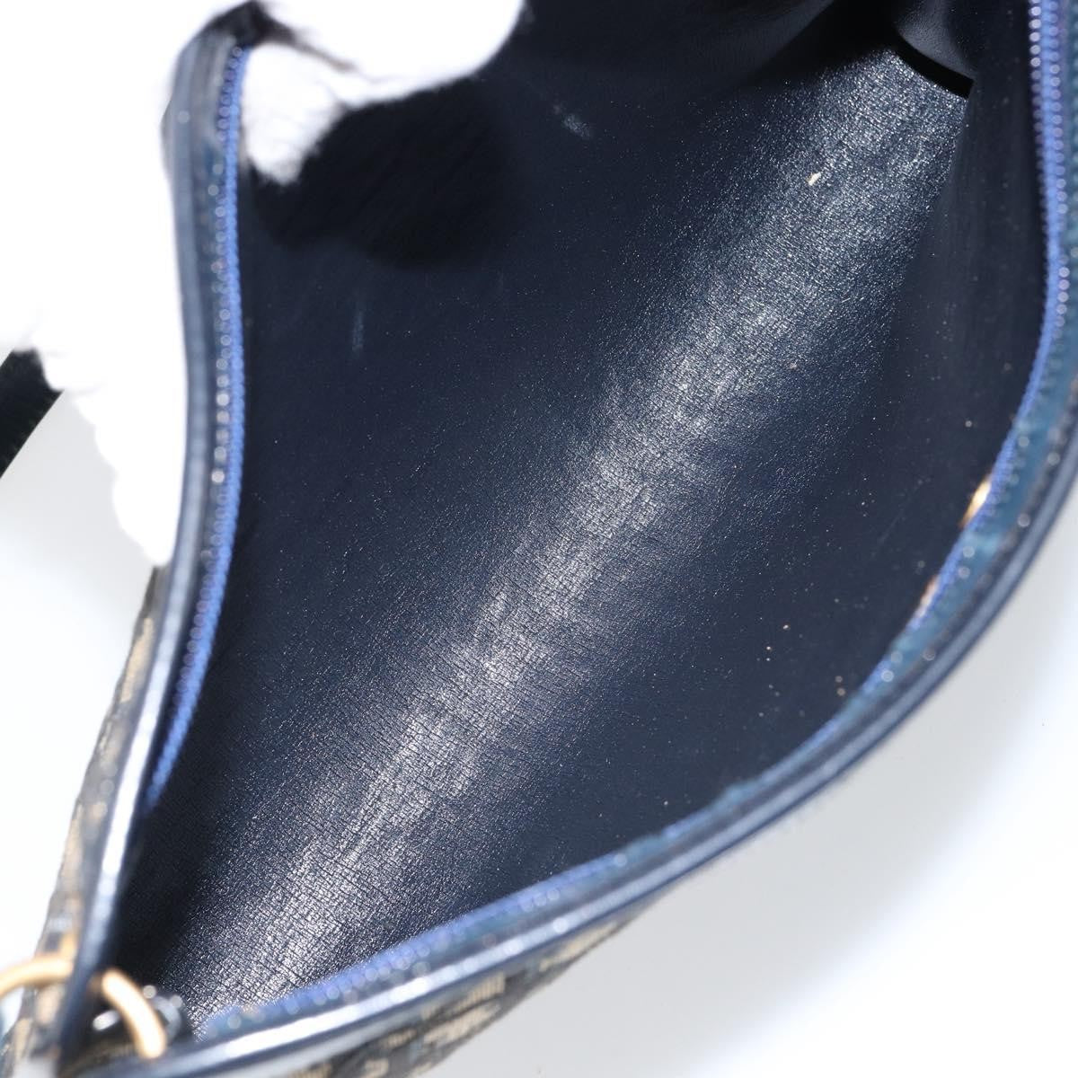 Christian Dior Vintage Trotter Shoulder Bag Canvas, NAVY, CANVAS, Shoulder bag